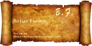 Bolyo Ferenc névjegykártya